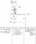 Air Cleaner Diagram and Parts List for  Briggs and Stratton Engine
